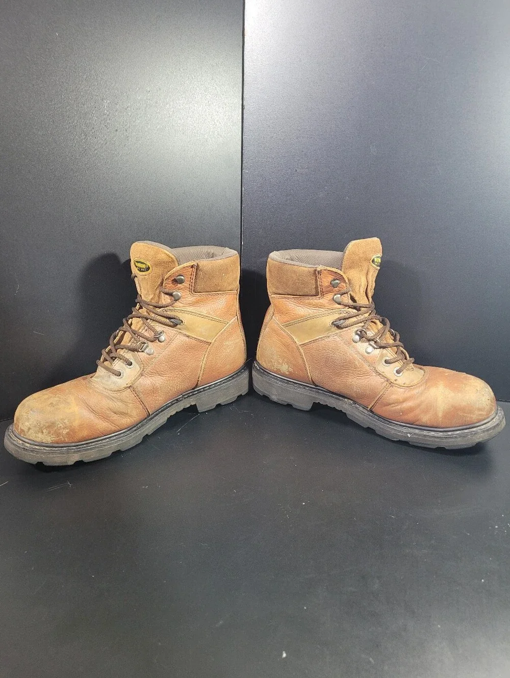 Wolverine W4013 Mens Size 13 M Safety Steel Toe EH Work Boots Brown DuraShocks